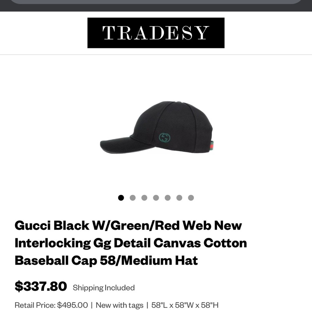 Authentic GUCCI hat black